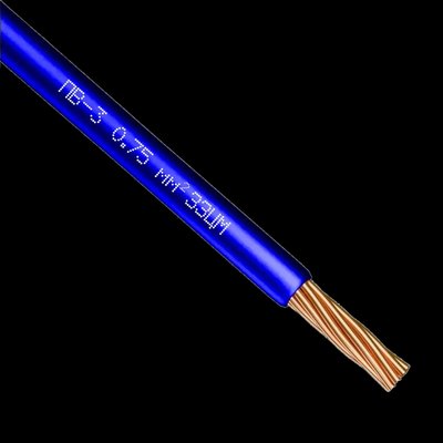 Провод синий силовой медь внутренний ЗЗКМ (ПВ-3 0,75) ПВ-3 0,75 фото
