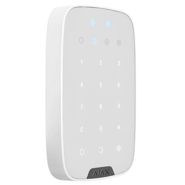 Бездротова сенсорна клавіатура з підтримкою безконтактних карток та брелоків Ajax KeyPad Plus (White) 26078 фото