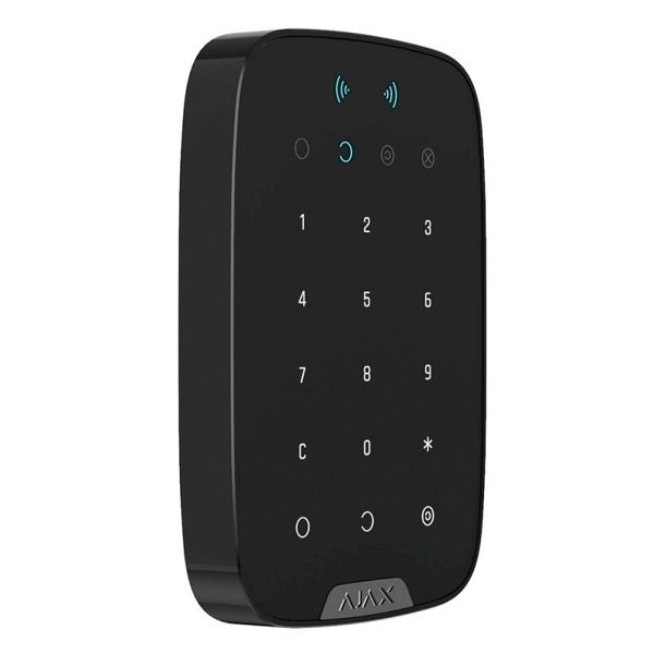 Беспроводная сенсорная клавиатура с поддержкой бесконтактных карт и брелков Ajax KeyPad Plus (Black) 26077 фото